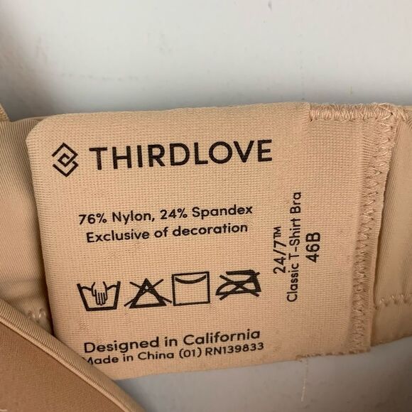 NWT ThirdLove women’s taupe 24/7 classic T-shirt bra size 46B - Picture 7 of 7